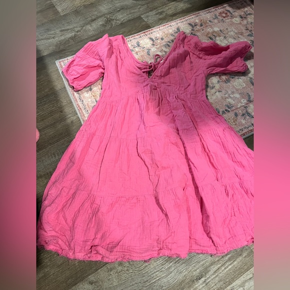 Aerie Pool to Party Cotton Dress Pink Sz Medium - Picture 10 of 13